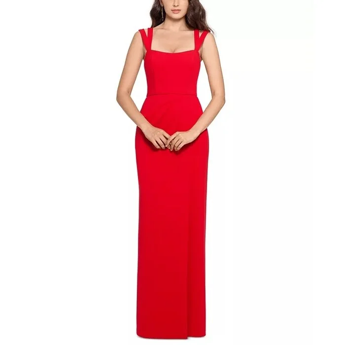 Fashion Selection XSCAPE Women's Double Strap Gown Red Size 8
