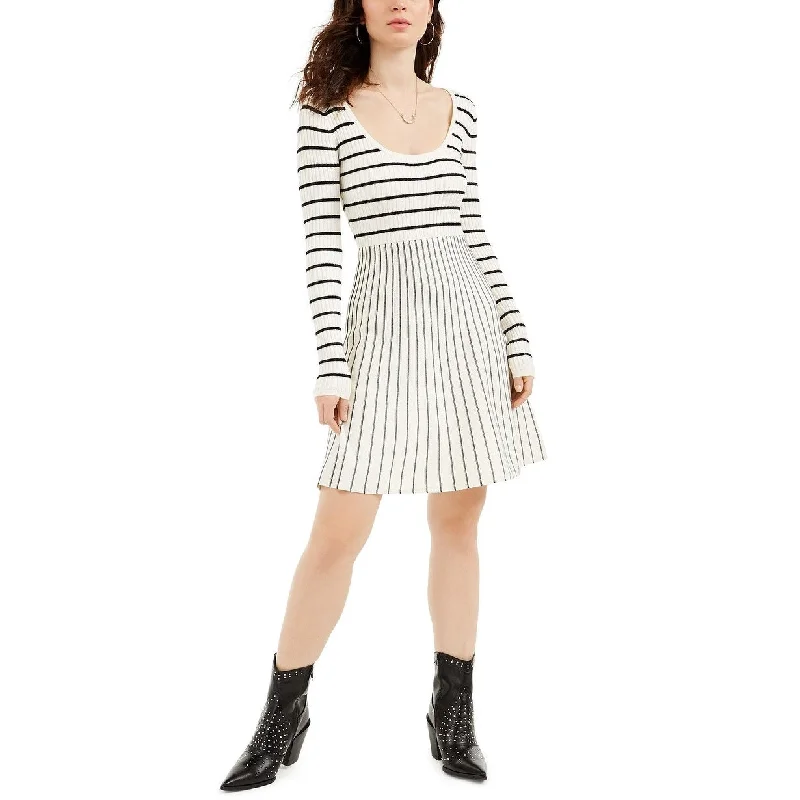 Comfortable Series Guess Women's Nash Striped Fit & Flare Dress Brown Size X-Large