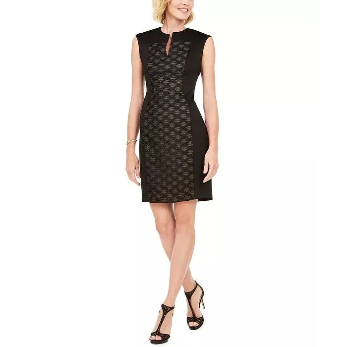 Cute Design Connected Women's Embellished Sheath Dress Black Size 6