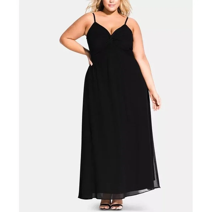 Fashionable Inner Wear City Chic Women's Plus Ambrosia Maxi Dress Black Size 18W