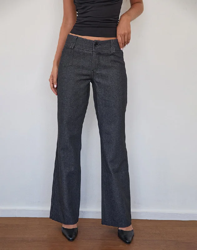 Retro Lace Fabric Padali Trouser in Dark Indigo