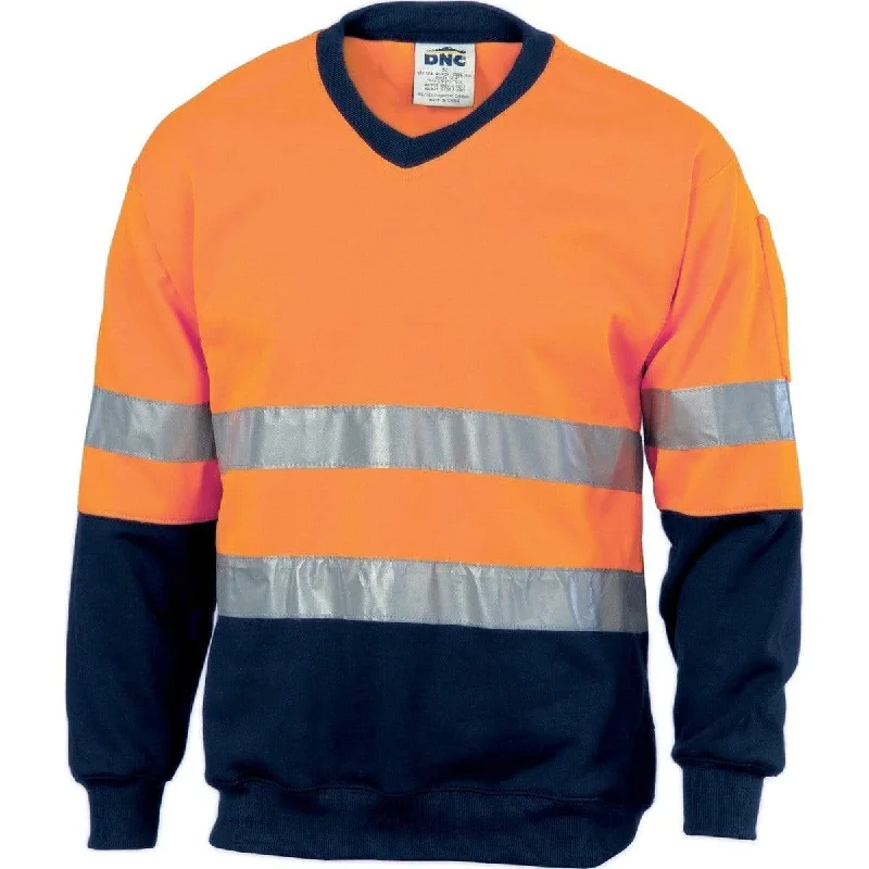 Sports Yoga Style Dnc Workwear Hi-vis Two-tone V-neck Sweatshirt (Sloppy Joe) With Generic R/tape - 3921 Sports Yoga Style Dnc Workwear Hi-vis Two-tone V-neck Sweatshirt (Sloppy Joe) With Generic R/tape - 3921