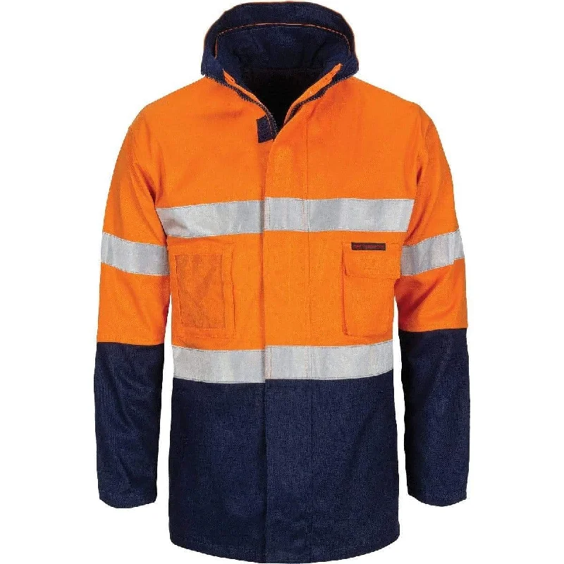 Urban Fashion Dnc Workwear Hi-vis 4-in-1 Cotton Drill Jacket With Generic Reflective Tape - 3764