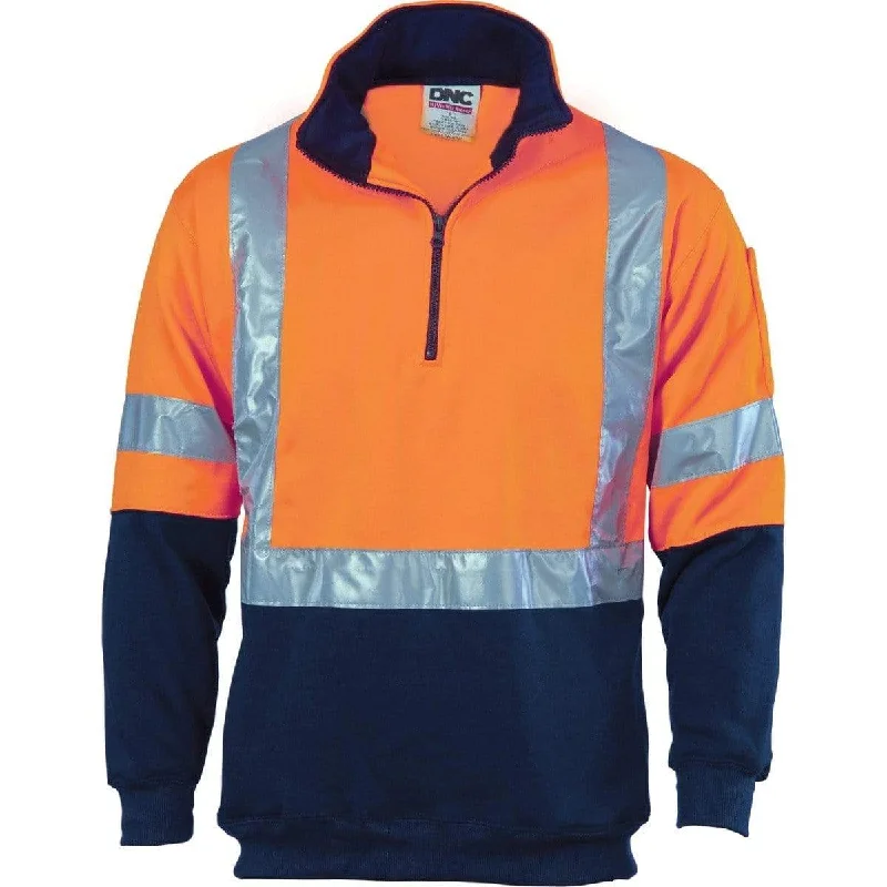 Street Personality Style Dnc Workwear Hi-vis Cross Back D/n Two Tone 1/2 Zip Fleecy Sweatshirt - 3929 Street Personality Style Dnc Workwear Hi-vis Cross Back D/n Two Tone 1/2 Zip Fleecy Sweatshirt - 3929