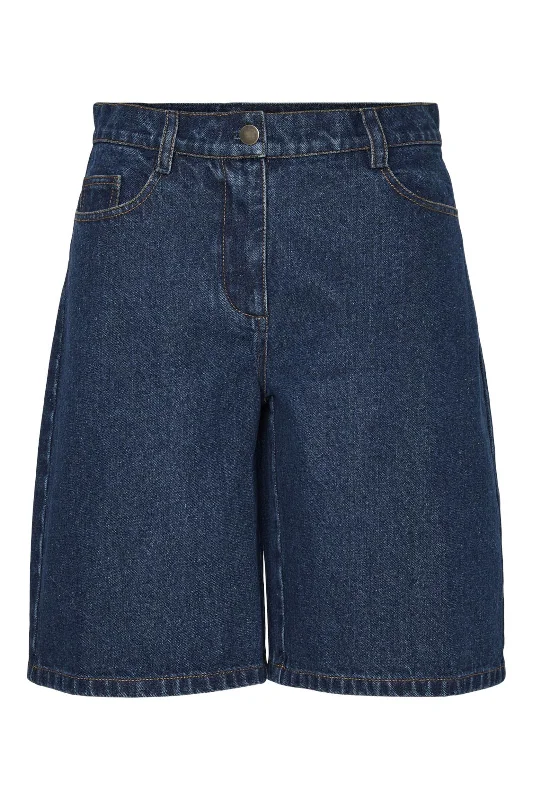 Breathable Design Pieces - Pcflora Denim Jorts Fsy - 4819263 Medium Blue Denim