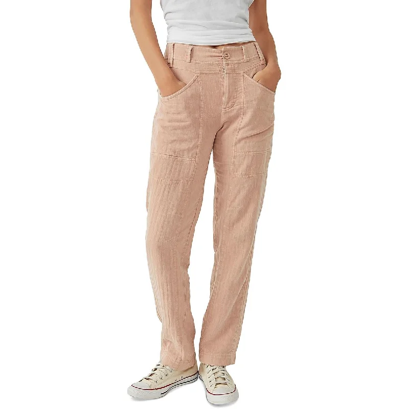 Hip-hop Style Free People Womens Pockets Elastic Straight Leg Pants