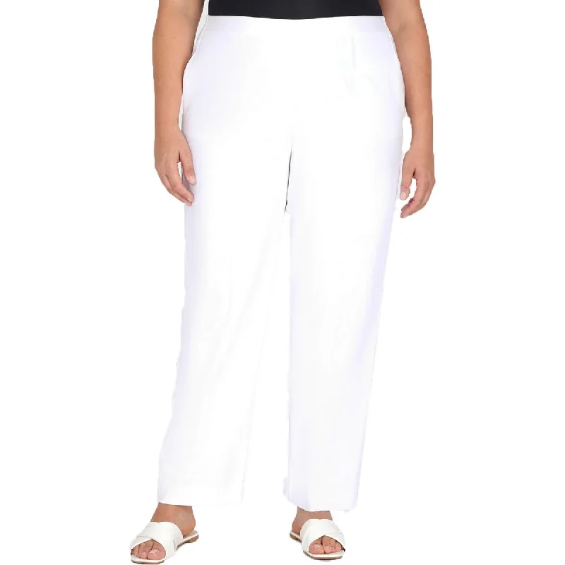 Knowledge And Elegance Alfred Dunner Womens Plus Cool Vibrations Mid Rise Work Wear Ankle Pants