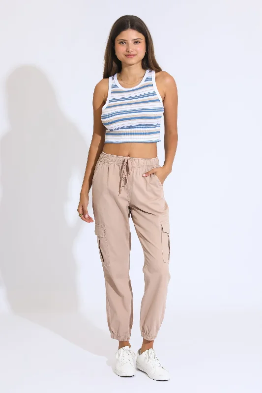 Sports Tights The Twill Cargo Jogger - Sandstone