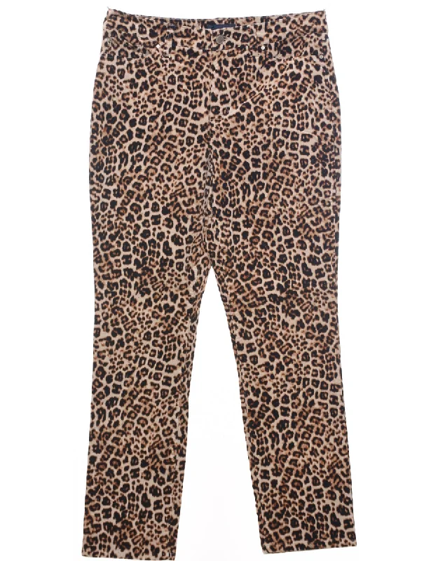 Leisure Sports Leopard Print Trousers - W30 L27