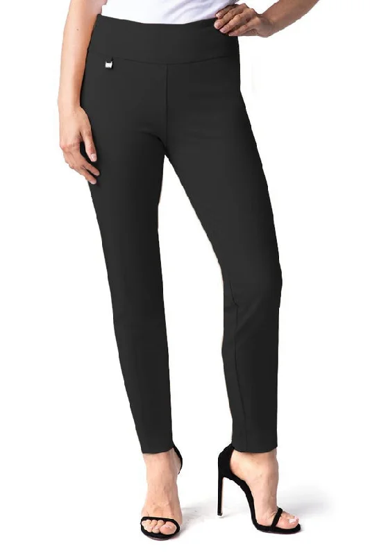 Street Fashion Style WIDE BAND BLACK PULL-ON Ankle Pant