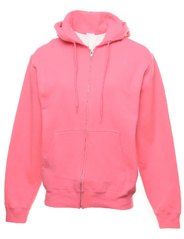 Sports Functional Style Pale Pink Hooded Sweatshirt - S