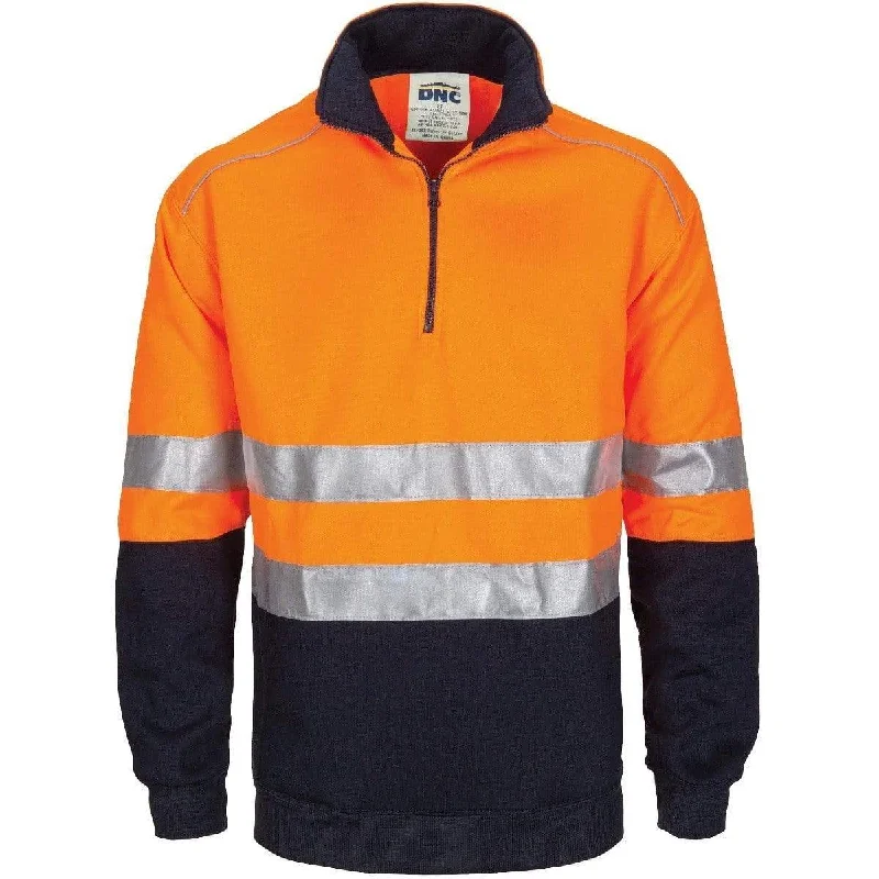 Sports Fitness Wear Dnc Workwear Hi-vis 1/2 Zip Fleecy With Hoop Pattern Csr Reflective Tape - 3729 Sports Fitness Wear Dnc Workwear Hi-vis 1/2 Zip Fleecy With Hoop Pattern Csr Reflective Tape - 3729