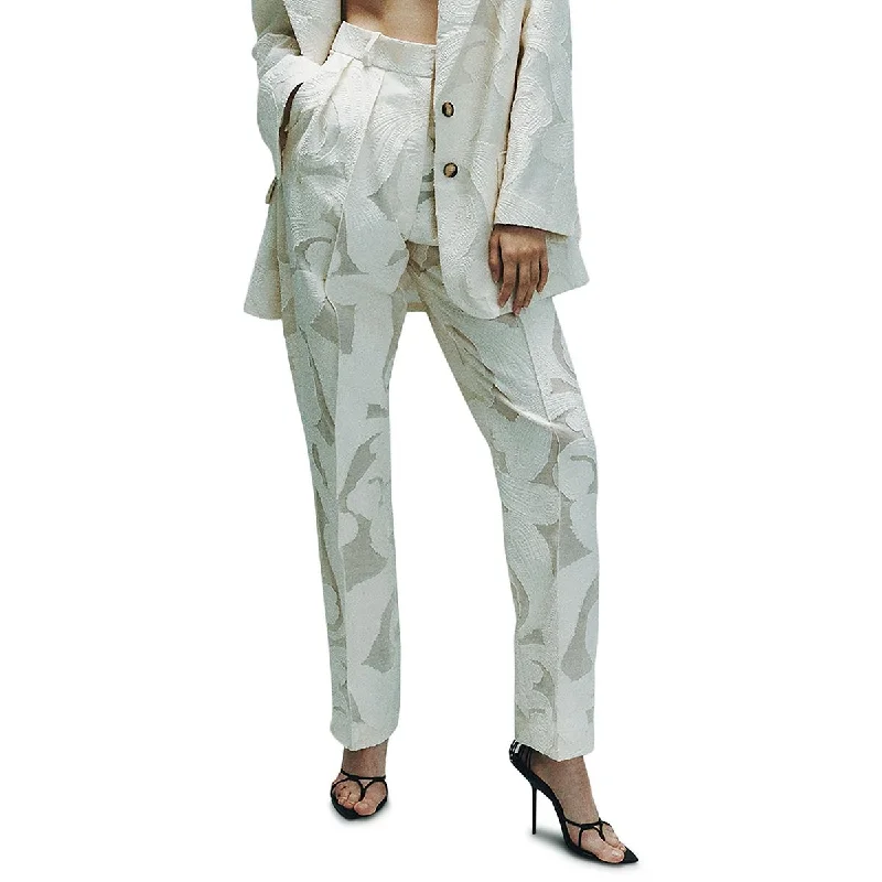 Sports Yoga Style The Mannei Womens Pleated High Rise Straight Leg Pants