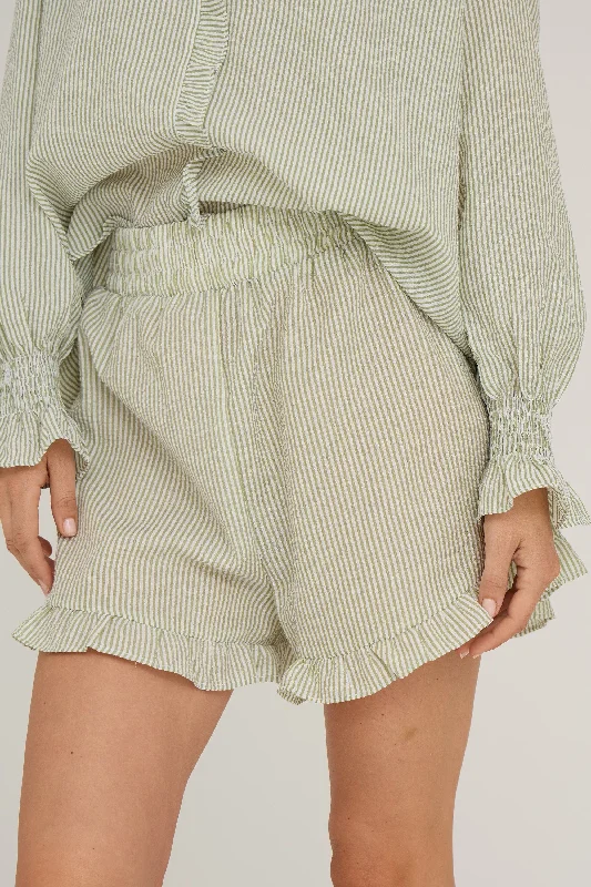 Fresh And Elegant A-View - Sonja Shorts - 122 Green/White