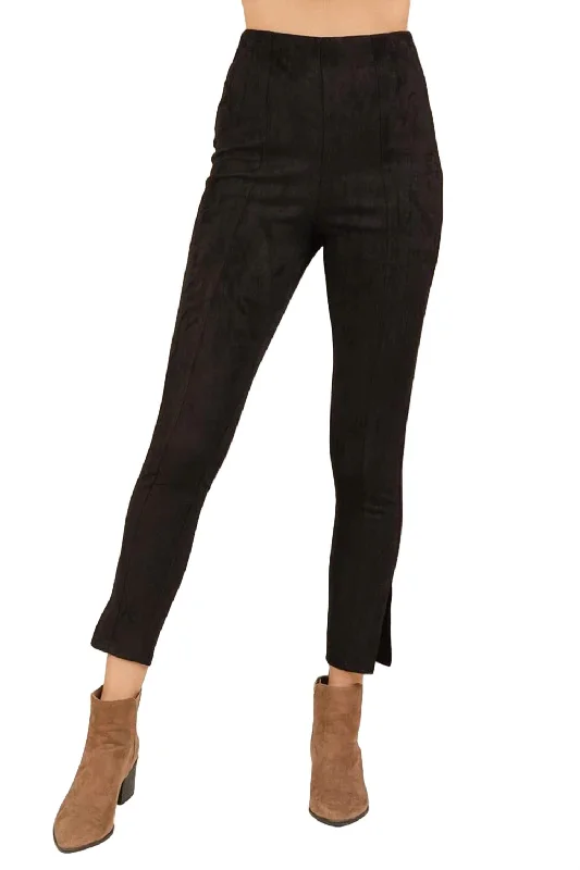 Free and comfortable Everyday Essential Suede Pants In Black