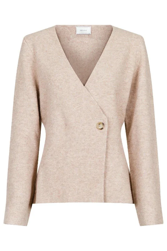 Hip-hop Style Neo Noir - Marie Louise Knit Cardigan - Sand Melange