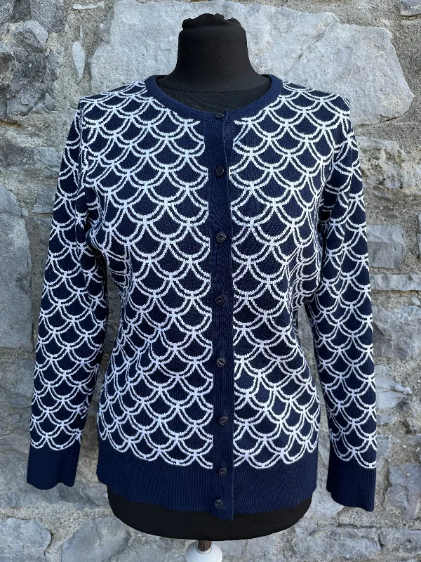 Sports suit style Navy scales cardigan uk 10