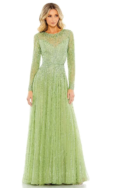 Perfect Tailoring Mac Duggal 5636 - Long Sleeve Sequin Embellished Prom Gown