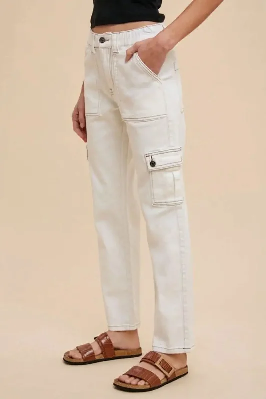 Fashion Elements Annie Wear Straight Leg Jeans with Cargo Pockets