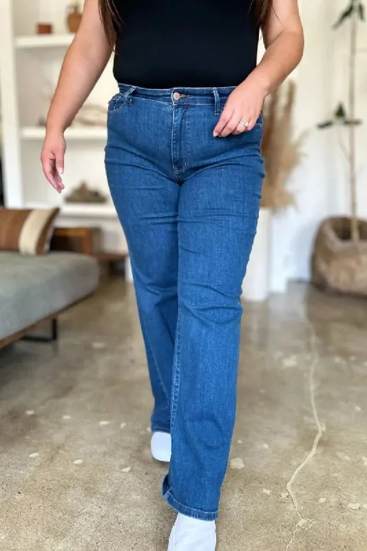 Luxury Temperament Judy Blue Full Size High Rise Straight Jeans