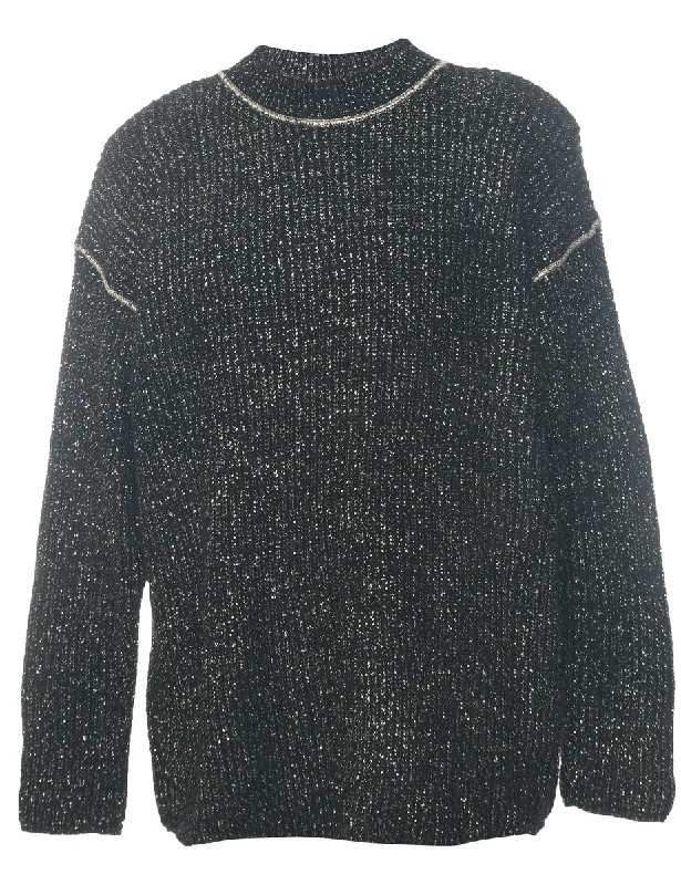 Fashionable Items Lurex Thread Pattern Jumper - M