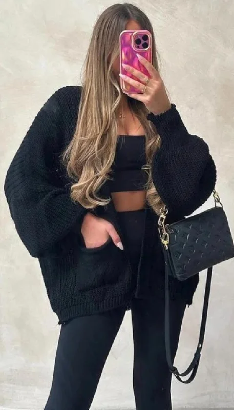 Urban Fashion Short Balloon Knitted Cardigan