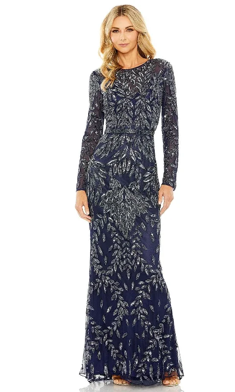 Practical Style Mac Duggal 6023 - Foliage Beaded Sheath Evening Gown