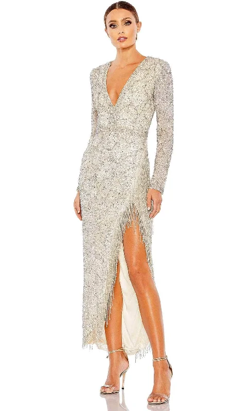 Goddess Style Mac Duggal 5741 - Cap Sleeves Beaded Sheath Dress