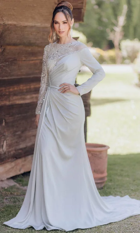Personalized Series Terani Couture 232E1335 - Embellished Long Sleeve Evening Dress