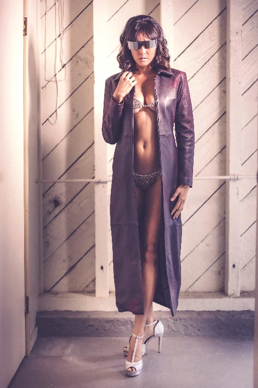Fashionable Items Burgundy Trench Coat