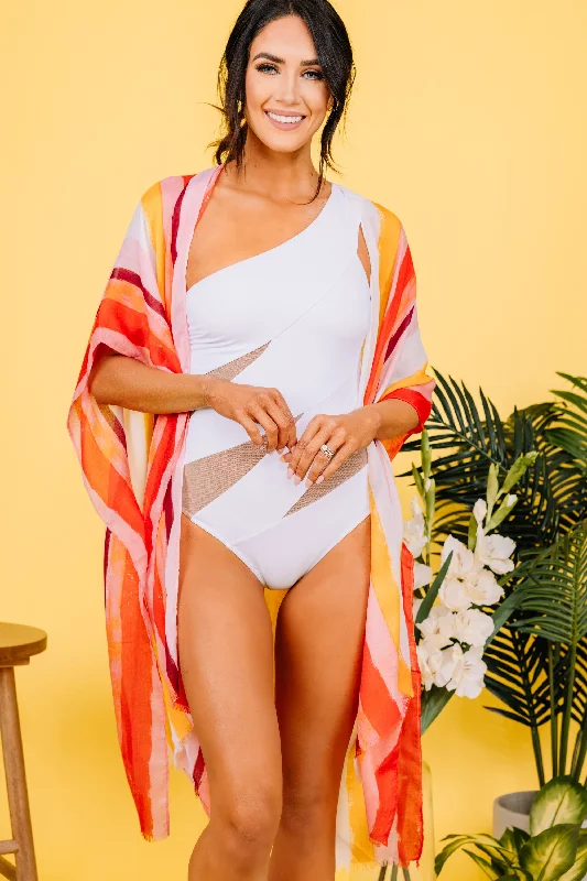 Chic Outfits Feel Their Stares Fuchsia Pink Striped Kimono