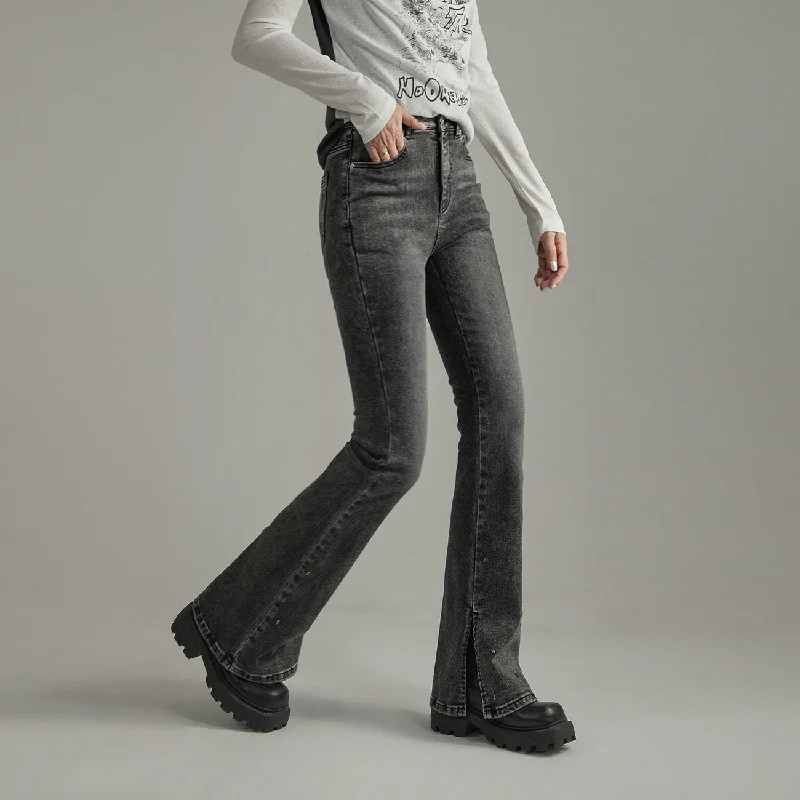 Trendy and versatile Washed Bootcut Denim Jeans