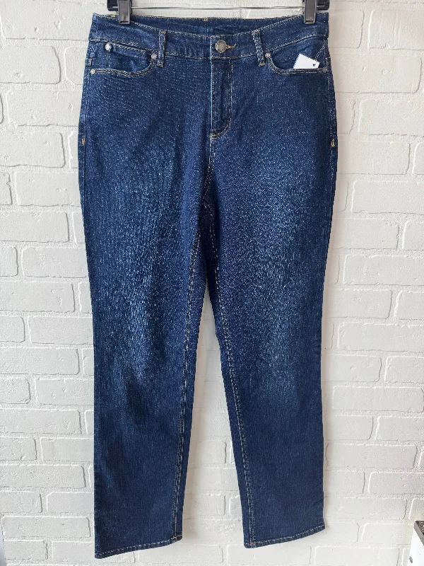 Comfortable and simple Jeans Straight By Christopher And Banks In Blue Denim, Size: 4