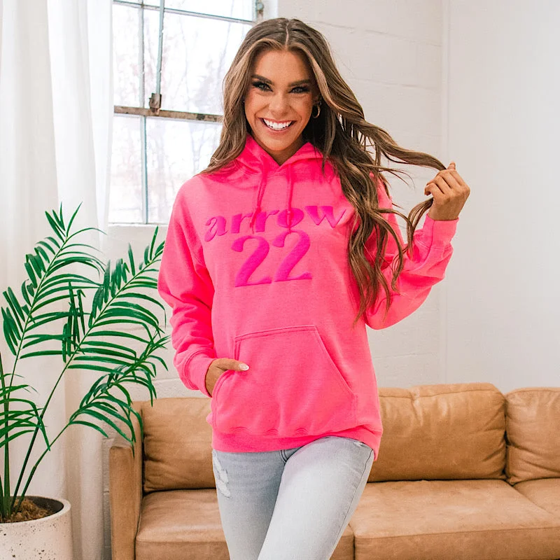 Fresh And Fashionable Arrow 22 Neon Pink Hoodie