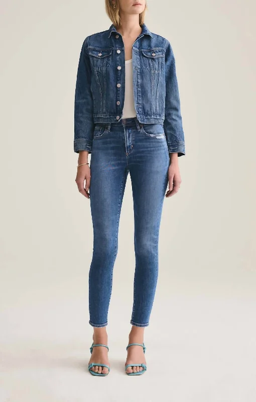 High-waisted pants style Sophie Mid Rise Ankle Jean In Tame
