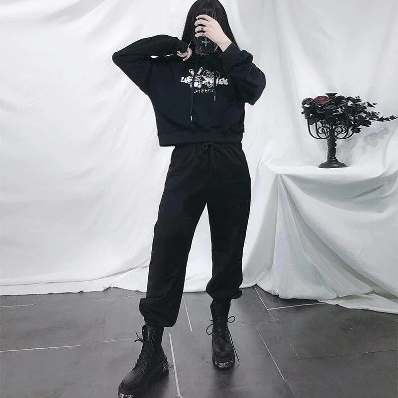 Noble And Elegant Women's Gothic Japanese Bunny Printed Hoodies