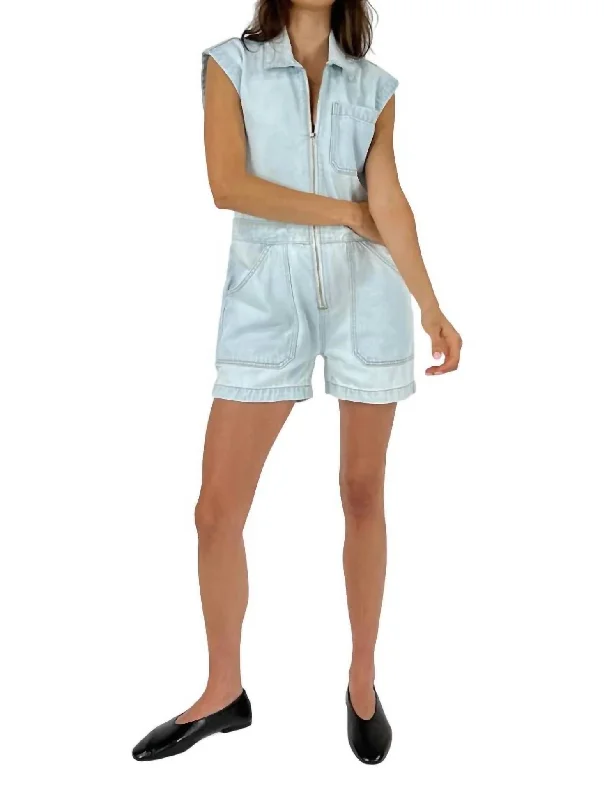 Elegant Outline Samantha Utility Romper In Desert Island