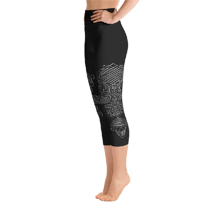 Fashion Selection Caligraphia Yoga Capri Leggings