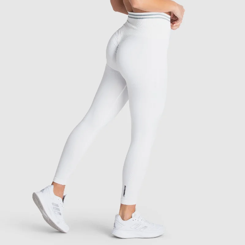 Elegant And Charming DYE Scrunch Seamless Leggings - Bright White