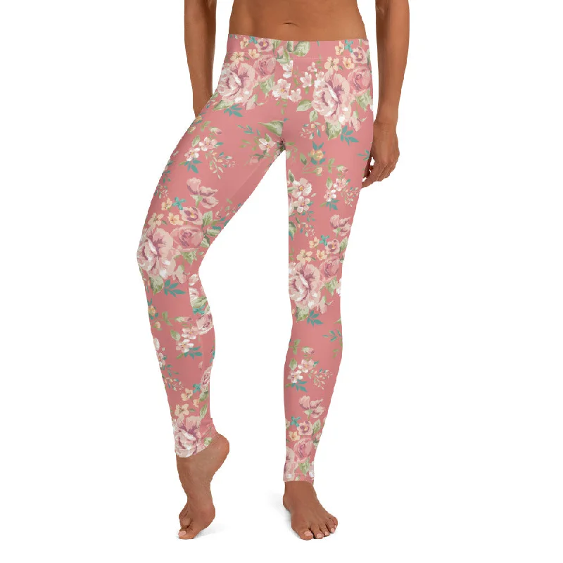 Exquisite Design Floral Pink Leggings