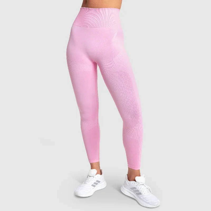 Retro Fashion Impact Solid Leggings - Pastel Pink