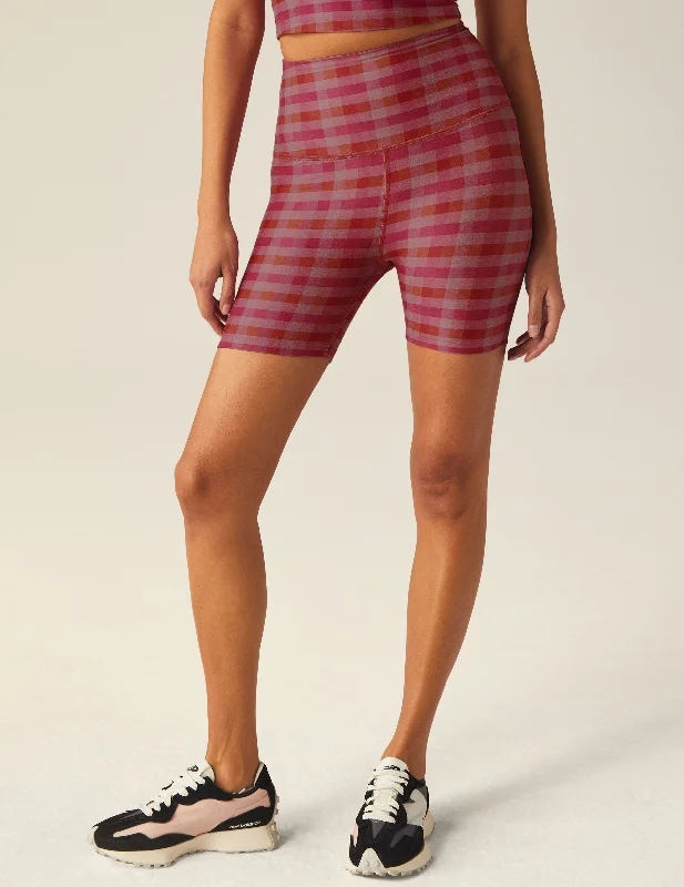 Personalized Design Pink Gingham SoftMark Keep Pace Biker Short