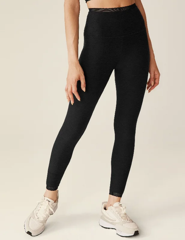 Exquisite Embroidery Spacedye Allure High Waisted Midi Legging