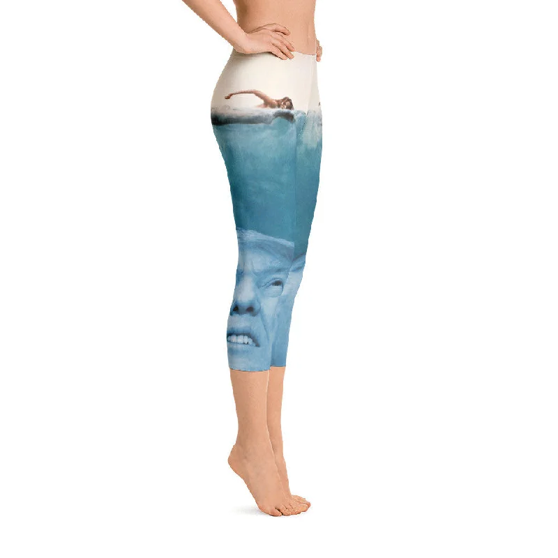 Multifunctional Style Trump Jaws Capri Leggings