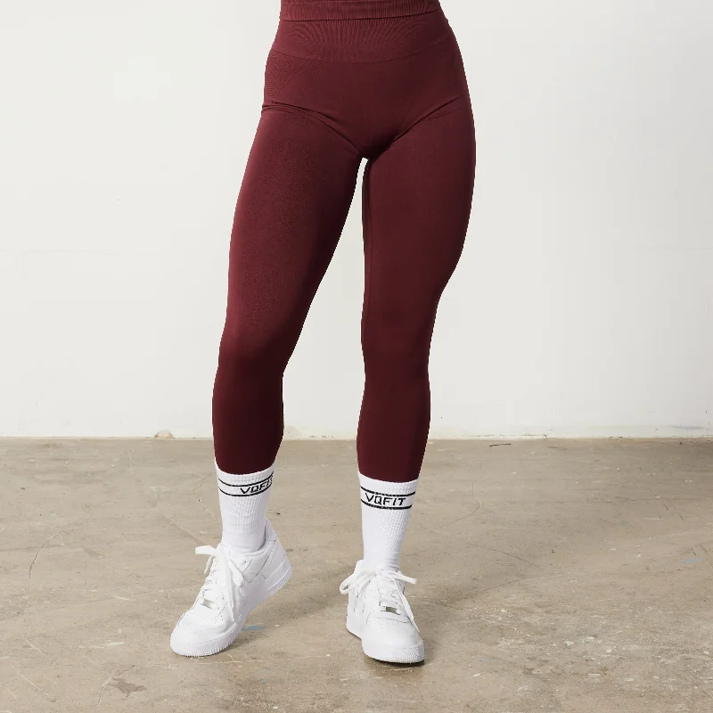 Fresh And Fashionable Vanquish Elevate Seamless Burgundy Leggings