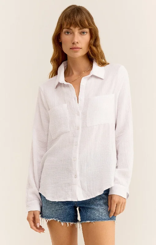 Fashion Innovation Z SUPPLY KAILI BUTTON FRONT GAUZE SHIRT