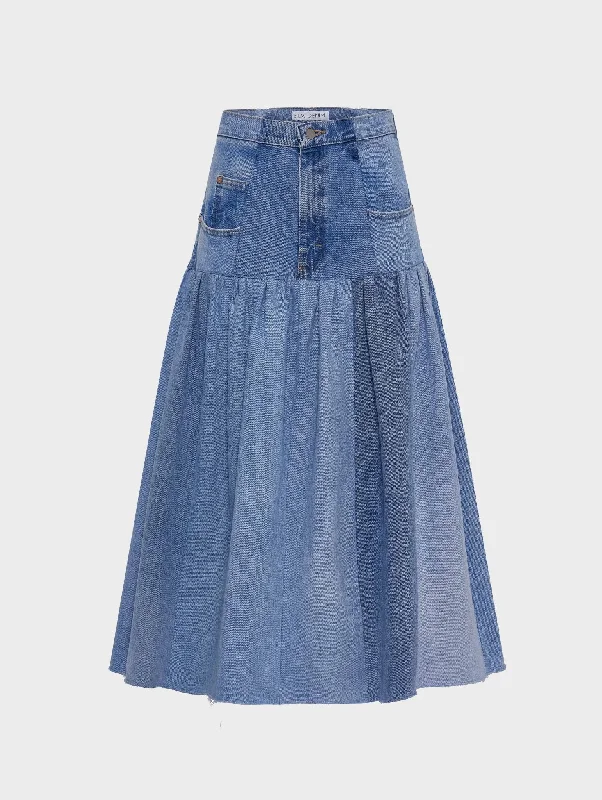 High-quality fabrics Harvard Denim Skirt Light Blue