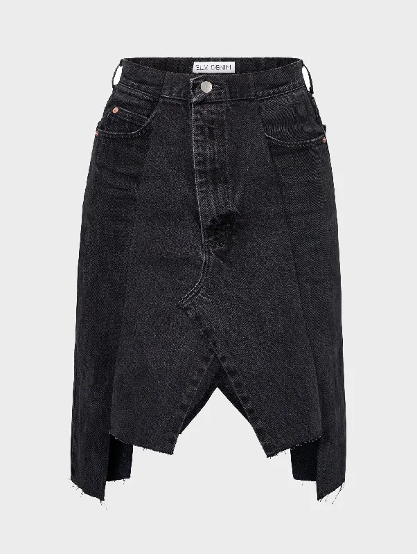 Hooded design The Denim Skirt Charcoal Grey
