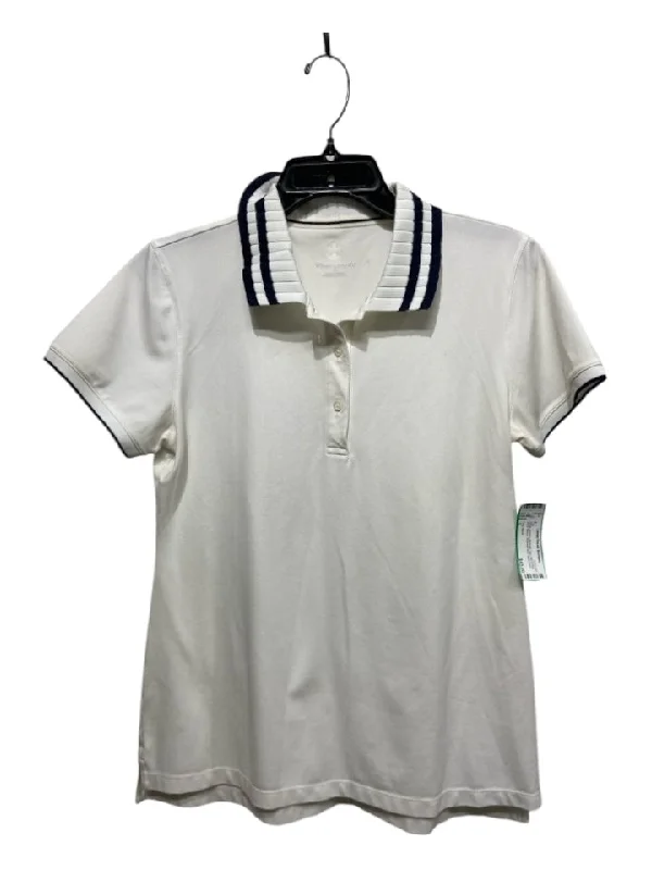 Unique Design Tory Sport Size L White Missing Material Tag Half Button Short Sleeve Top Unique Design Tory Sport Size L White Missing Material Tag Half Button Short Sleeve Top